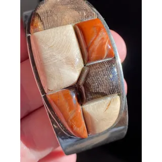 Photo of Vintage DTR Petrified Wood Sterling Cuff