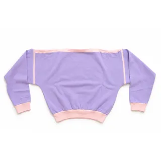 Photo of Vintage 1980s On the Move Pink & Purple Zip Sleeves Sweatshirt | Girls L / 14