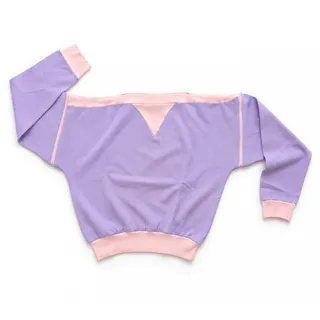 Photo of Vintage 1980s On the Move Pink & Purple Zip Sleeves Sweatshirt | Girls L / 14