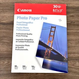 Photo of Canon Photo Paper Pro 8x5" x 11" Letter - Open Package - 22 Sheets