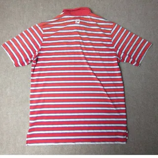 Photo of FootJoy Golf Polo Shirt Mens XL Red White Striped Performance Short Sleeve