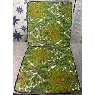 Photo of Vintage Green Vinyl and Paisley Zip Cushion Set