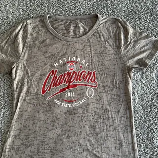 Photo of Blue 84 NCAA Ohio State Buckeyes 2014 College Football Champions Shirt Women's M