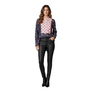 Photo of ROMY x Anouk Evelyn Lip Print Oversized Button Down Shirt NWT S