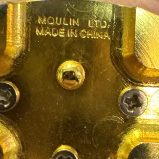 Photo of VTG MOULIN LTD Miniature Brass Carriage Clock Gold Tone Japan Movt Quartz Mantel