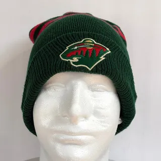 Photo of Houston Texans New Era NFL Pom Beanie Hat Cap Fleece Lined Tan Navy Red One Size