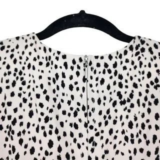 Photo of Rebecca Taylor Short Sleeve Dot Animal Print Ruffle Sleeve Mini Dress Size 2