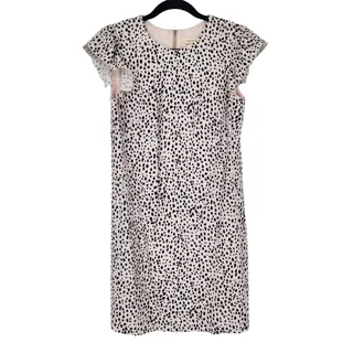 Photo of Rebecca Taylor Short Sleeve Dot Animal Print Ruffle Sleeve Mini Dress Size 2