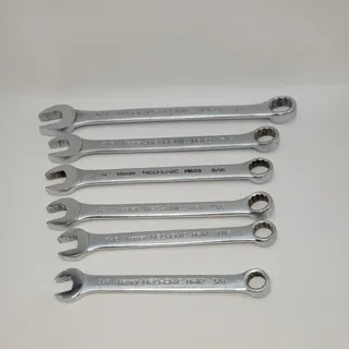 Photo of Master Mechanic 6 PC SAE Combination Wrench Set 3/4 5/8 9/16 1/2 7/16 3/8