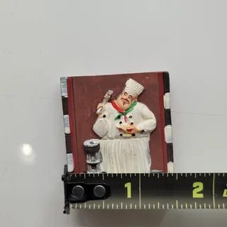Photo of 3D Fat Chef refrigerator magnet 1.5” x 2” approx.