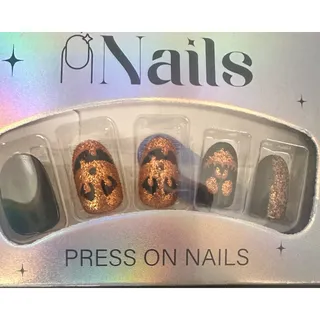 Photo of ArovFam Halloween Sparkly Pumpkin Press On Nail Set 24 piece Fake Nails