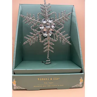 Photo of Tinsel & Fir Snowflake Christmas Tree Topper
