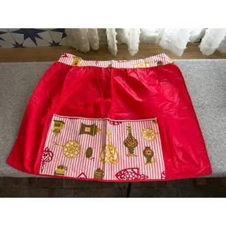 Photo of Lot of 2 Vintage Retro Red Floral Terry Towel Apron& Cotton Kitchen Items Aprons