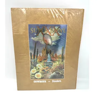 Photo of NFL Superbowl XXX Official Art by Braldt Bralds Jan 1996 Cowboys vs Steelers