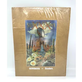 Photo of NFL Superbowl XXX Official Art by Braldt Bralds Jan 1996 Cowboys vs Steelers