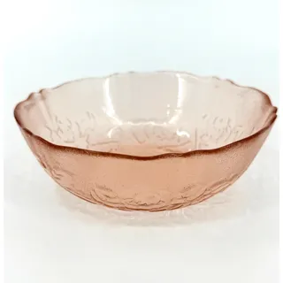 Photo of Vintage Indiana Glass Tiara Pink Sandwich 6" Floral Cereal Dessert Bowl USA