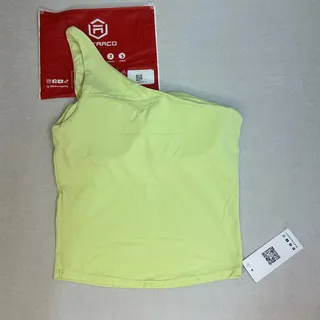 Photo of Attraco Women's One Shoulder Ruched Cropped Sports Tank Top