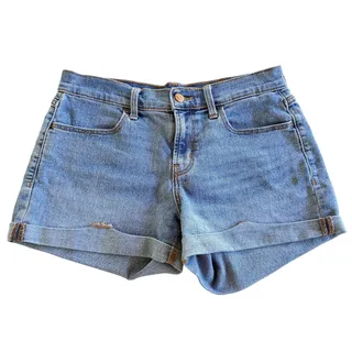 Photo of Old Navy Womens Size 4 WOW Medium Blue 5-Pocket Cuff Denim Shorts