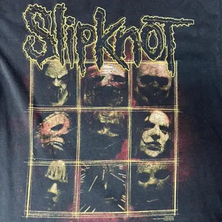 Photo of Vintage 2006 Slipknot Mask Grid Band T-Shirt Medium Nonagram Bravado