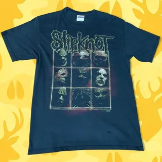 Photo of Vintage 2006 Slipknot Mask Grid Band T-Shirt Medium Nonagram Bravado
