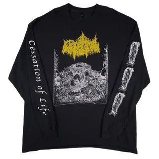 Photo of Cerebral Rot Cessation Of Life Long Sleeve T Shirt Mens 3XL Black Death Metal