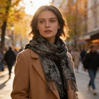 Photo of Floral Metallic Scarf