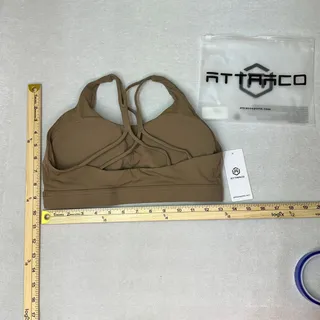 Photo of ATTRACO Women Strappy Back Sports Bra Removable Pads Medium Support Workout Yoga Athletic Bra