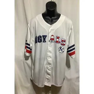 Photo of Kansas City Royals MLB Patriotic Jersey XL White Stars Stripes Baseball Button