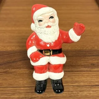 Photo of Vintage Ceramic Santa Shelf Sitter Figurine Retro Mid Century Christmas Decor