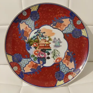 Photo of Antique 19th Century Meiji Era Japanese Imari 12" Hand Painted Charger Plate