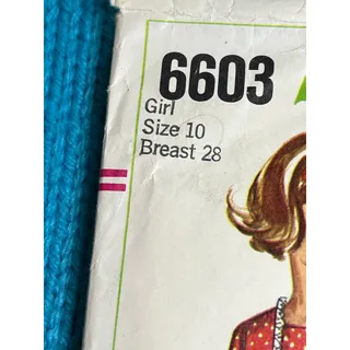 Photo of Simplicity 6603 Sewing pattern girls dress A line skirt long short sleeve 1960's size 10