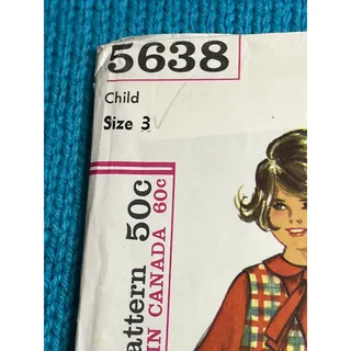 Photo of Simplicity 5638 pattern girls jumper blouse 1960s size 3 
