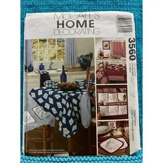 Photo of McCalls 3560 kitchen home curtain tablecloth apron organizer bag holder sewing pattern