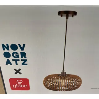 Photo of Novogratz x Globe Drum Pendant Bohemien Natural Rattan Light Fixture
