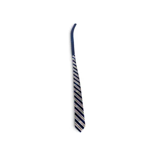 Photo of Tommy Hilfiger Men’s Tie NWT Navy Gold White Striped Necktie 57” Classic