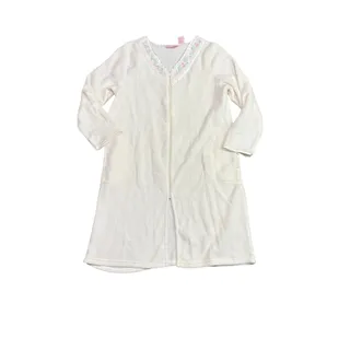 Photo of Vintage Smart Time Cream Plush House Coat Robe Full Zip Womens Size Xlarge
