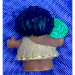 Photo of Fisher Price Little People 2005 Caveman Boy Black Hair Yellow Shirt Green Leaf