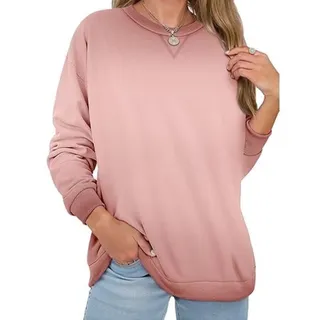 Photo of MOSHU Cotton Womens Sweatshirts Crewneck Long Sleeve Shirts Acid Wash Size L
