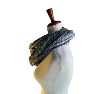 Photo of Black Gray White Plaid Oversized Infinity Scarf Cozy Blanket Style
