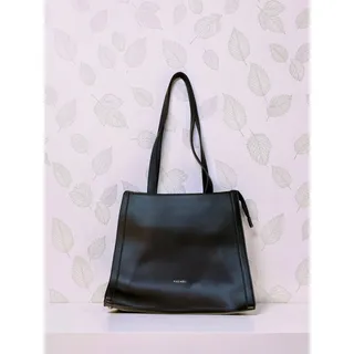 Photo of Pixie Mood Black Vegan Leather Tote Bag Shoulder Purse Work Bag Zip Top