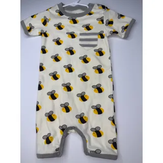 Photo of Cat & Dogma Baby 12-18M Bee Organic Cotton Bodysuit Bumblebee Pocket Onesie