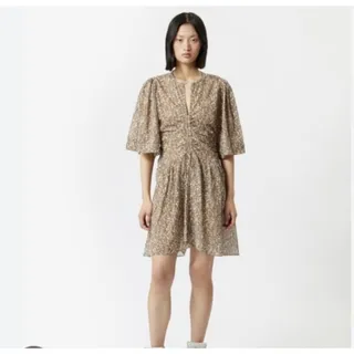 Photo of Etoile Isabel Marant Dress Womens 44 Khaki Larili Organic Cotton RO2219-22A031E