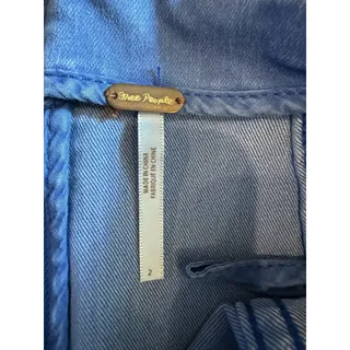 Photo of Free People Womens Skirt 2 Blue Mini Stretch Twill