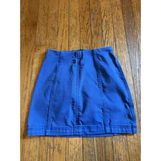 Photo of Free People Womens Skirt 2 Blue Mini Stretch Twill