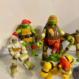 Photo of Lot of 8 Teenage Mutant Ninja Turtles 2012 Playmates Action Figures