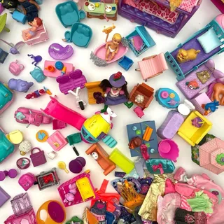 Photo of Giant Mixed Lot of barbie,Polly Pocket, Clothing, and Miniature Accessories