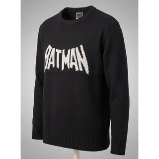Photo of Batman Knit Sweater Men's Medium Black Crewneck Pullover