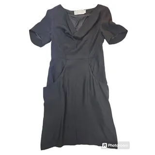 Photo of Shipley & Halmos | Black, 100% Silk, Cowl Neck Dress | Size 6