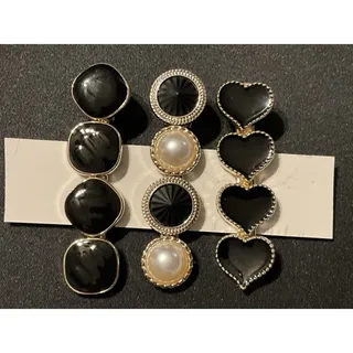 Photo of Contemporary Gold Tone/Black Alligator Hair Pins