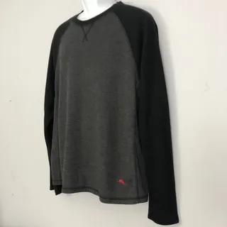 Photo of Tommy Bahama Raglan Sweatshirt Mens XL Gray Black Long Sleeve Lounge Casual